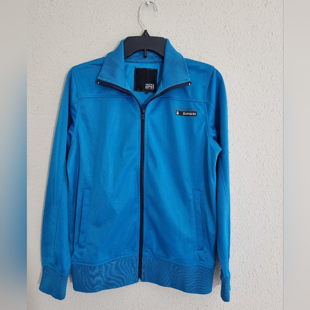 JACK & JONES MEN'S JACKET blue color waterproof Size S